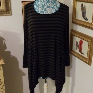 Bryn Walker black/gray striped long sleeved top